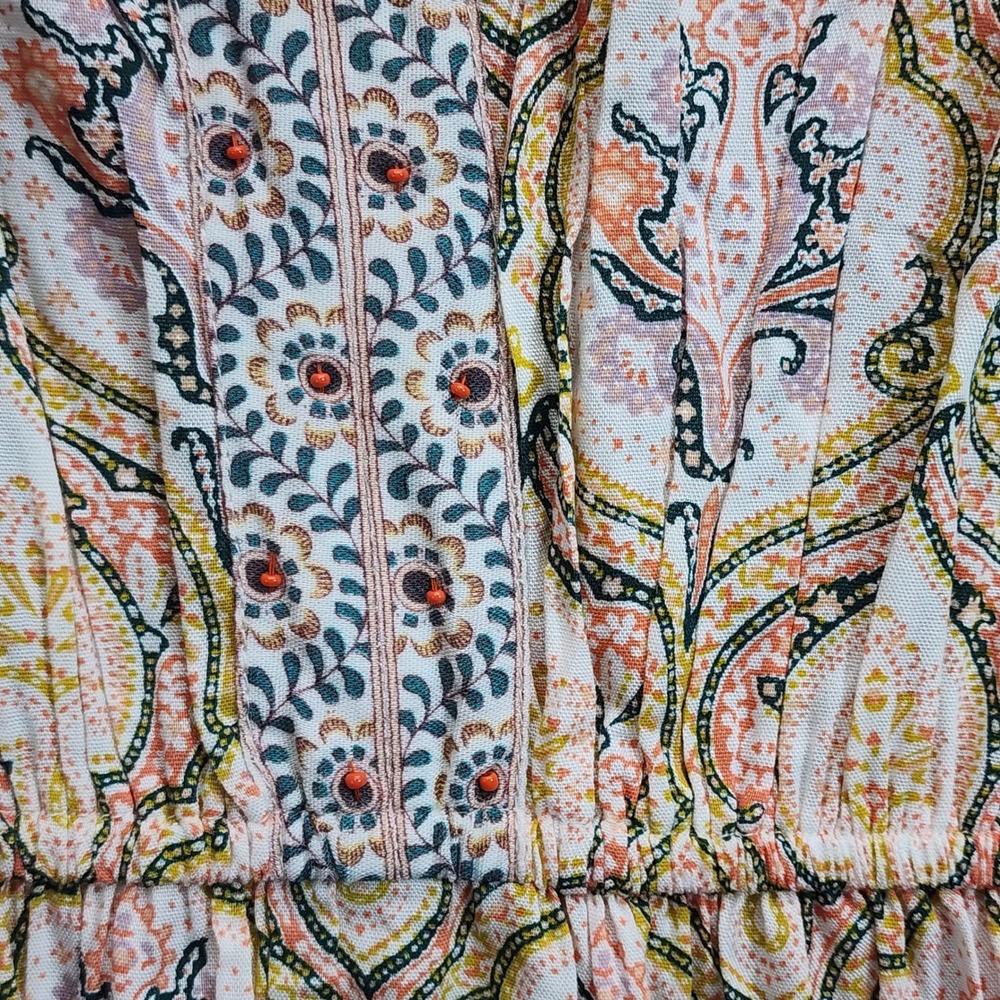 NWT World Market Womens Paisley Boho Hippie Festival Bell Sleeve Maxi Dress S/M - Picture 9 of 11